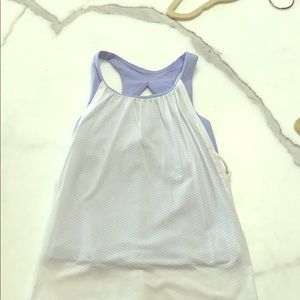 Girls White and lavender Ivivva tank